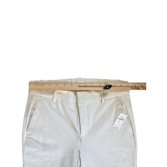 Gap Womens Signature Skinny Ankle Pants 4 Tall Off-White Pinstripe Work Office - Picture 6 of 9